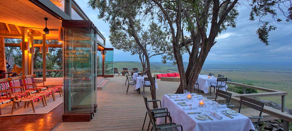 dining on the guest area deck