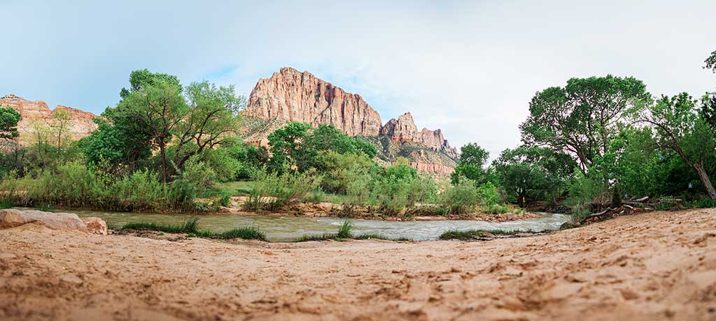 North America Utah Zion National Park Cliffrose Lodge Beach Area