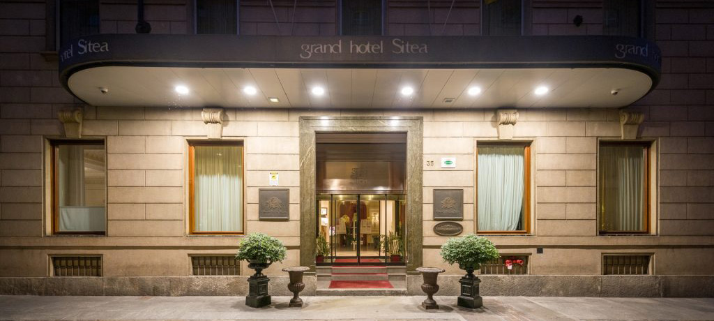 Europe Italy Turin Grand Hotel Sitea entrance 