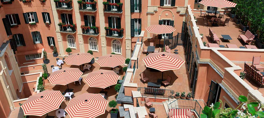 Europe Italy Rome Hotel de la Ville Courtyard