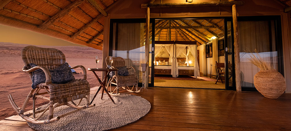 Africa Namibia Kwessi Dunes chalet veranda