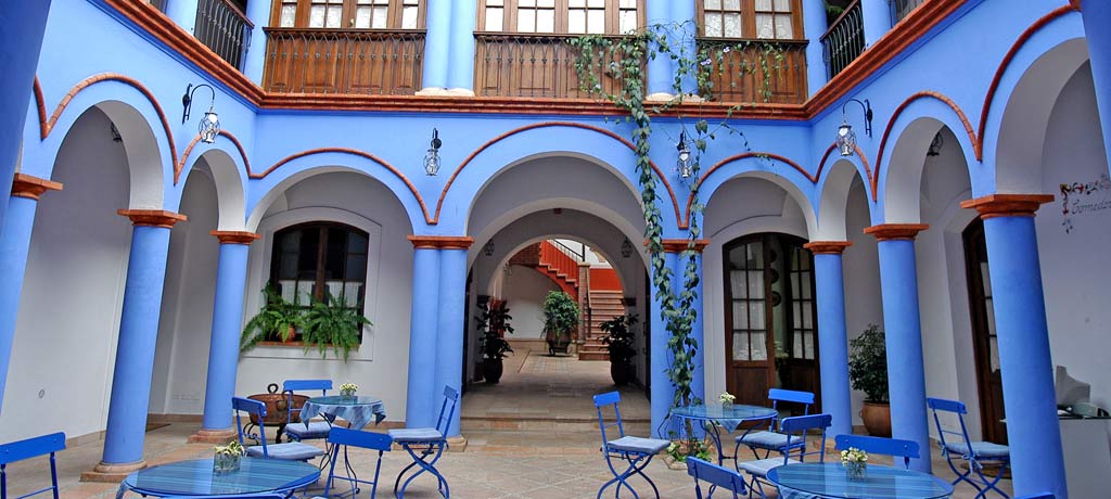 blue courtyard