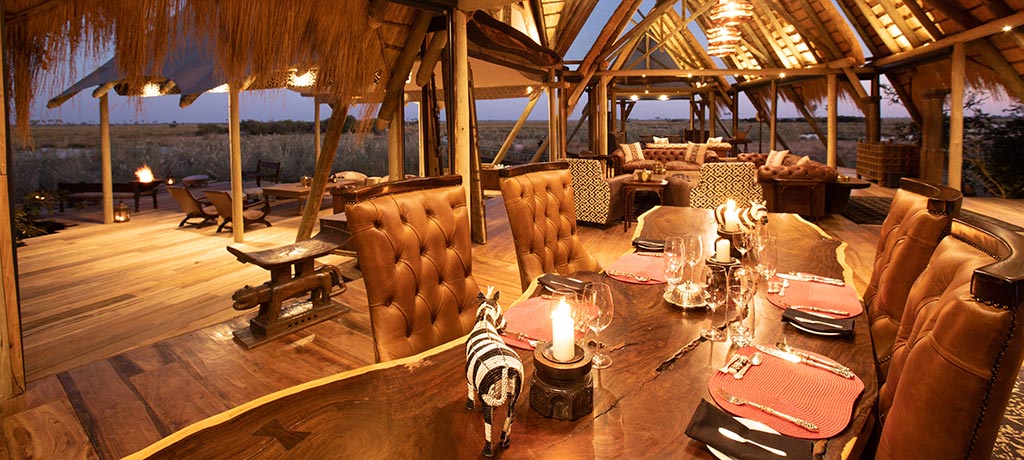 Africa Botswana Selinda Reserve Selinda Camp dining 