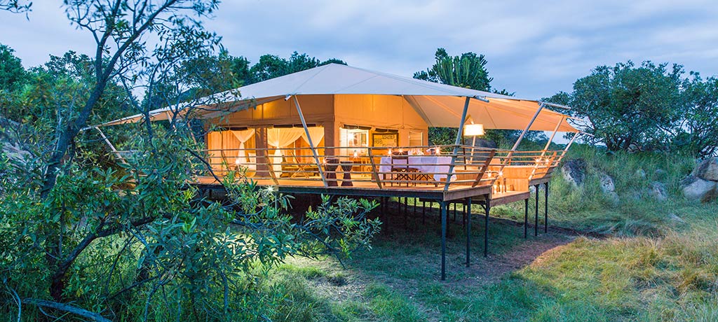 Africa Tanzania Serengeti Natl Park Serengeti Bushtops tent