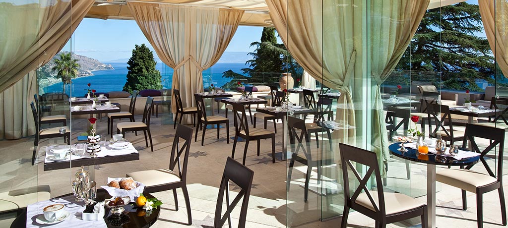 Europe Italy Taormina the ashbee hotel roof terrace baar