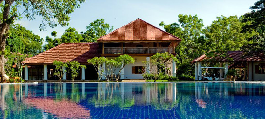 pool and restaurant exterior